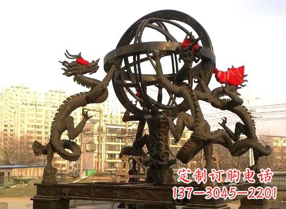 南阳四龙戏珠城市景观铜雕