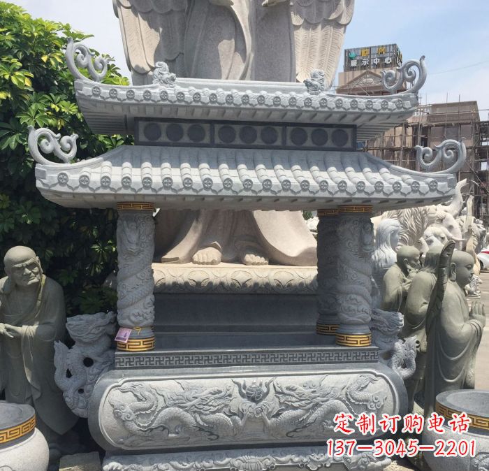 南阳寺庙景观仿古香炉石雕 (2)