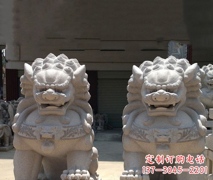 南阳寺庙景观仿古镇宅石狮子