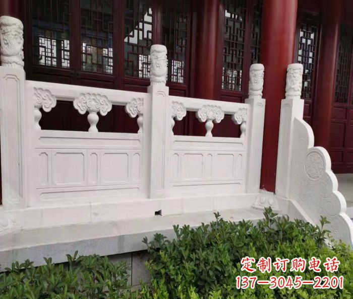 南阳寺庙景观汉白玉石浮雕栏板 (3)