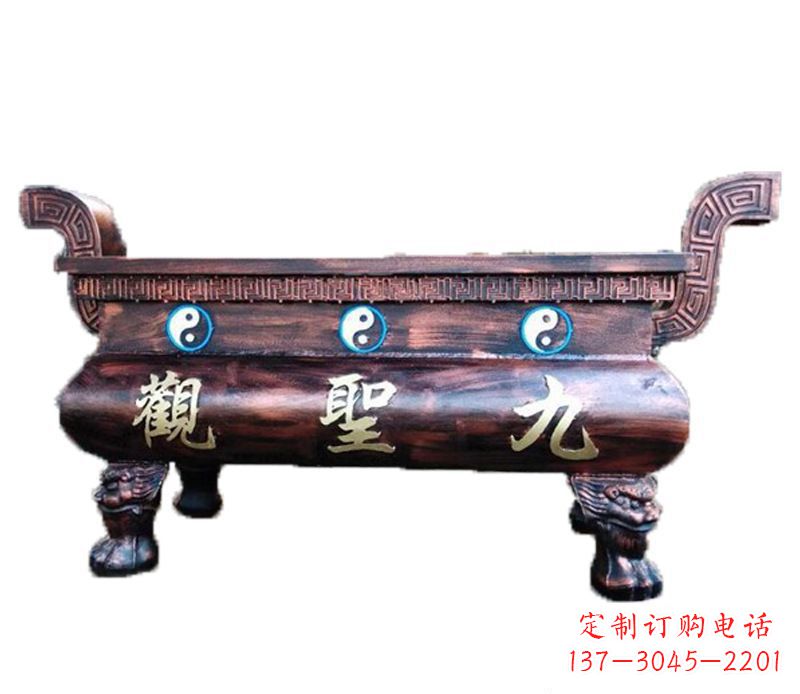 南阳寺庙九龙香炉铜雕