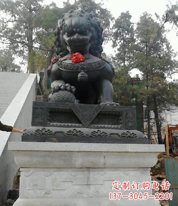 南阳寺庙狮子铜狮子雕塑