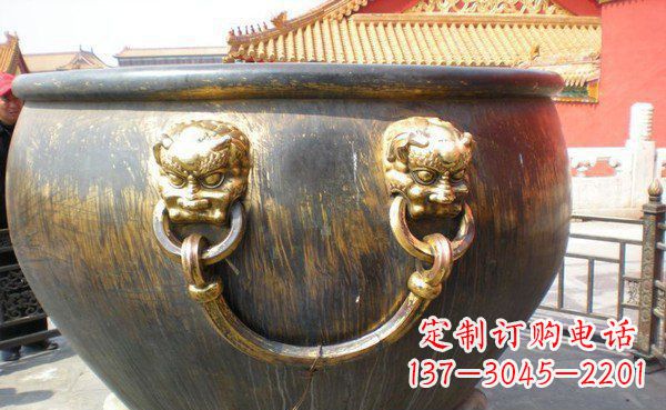 南阳寺庙水缸铜雕 (3)