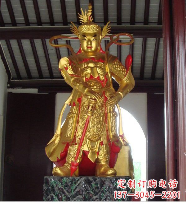 南阳寺庙韦陀菩萨铜雕