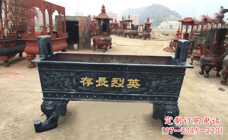 南阳寺庙香炉铜雕 (4)