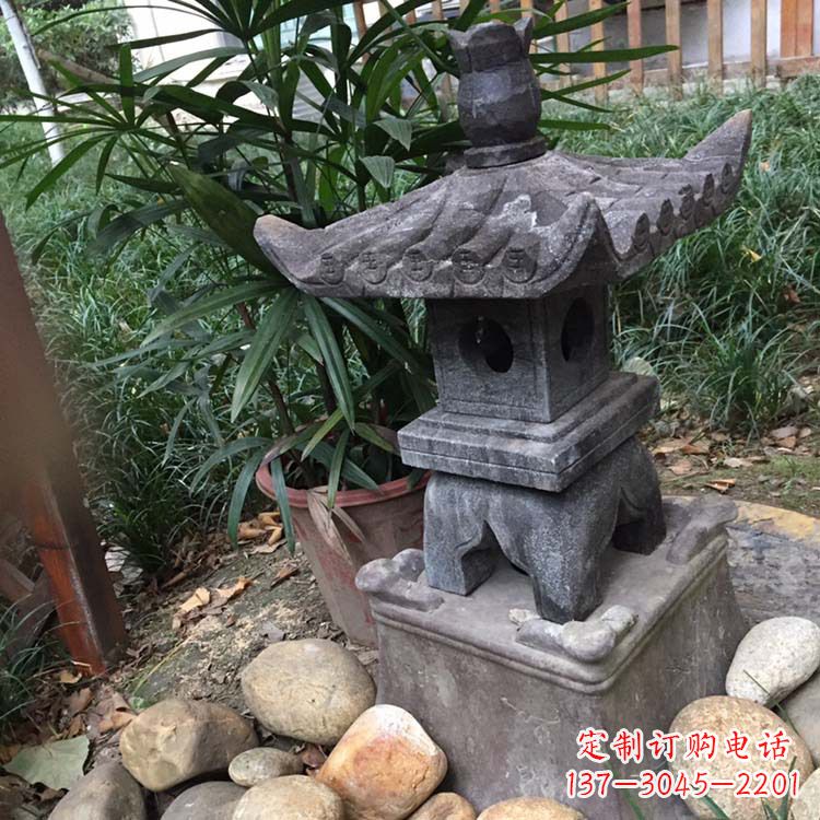 南阳寺庙园林青石做旧仿古石灯