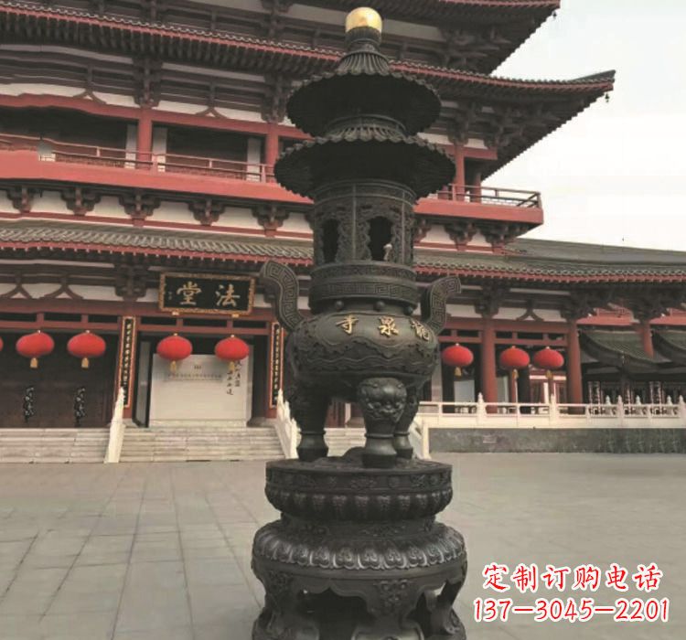 南阳寺庙香炉铜雕222