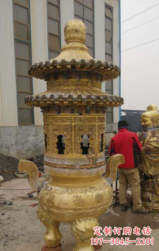 南阳寺庙香炉铜雕塑