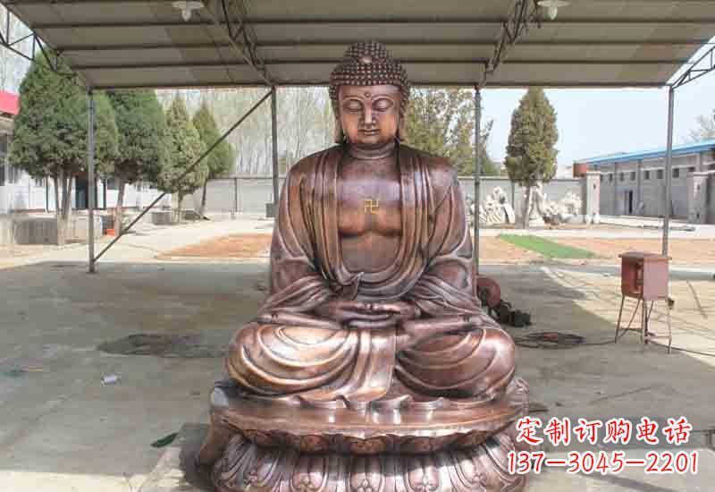 南阳寺庙铸铜如来佛像雕塑