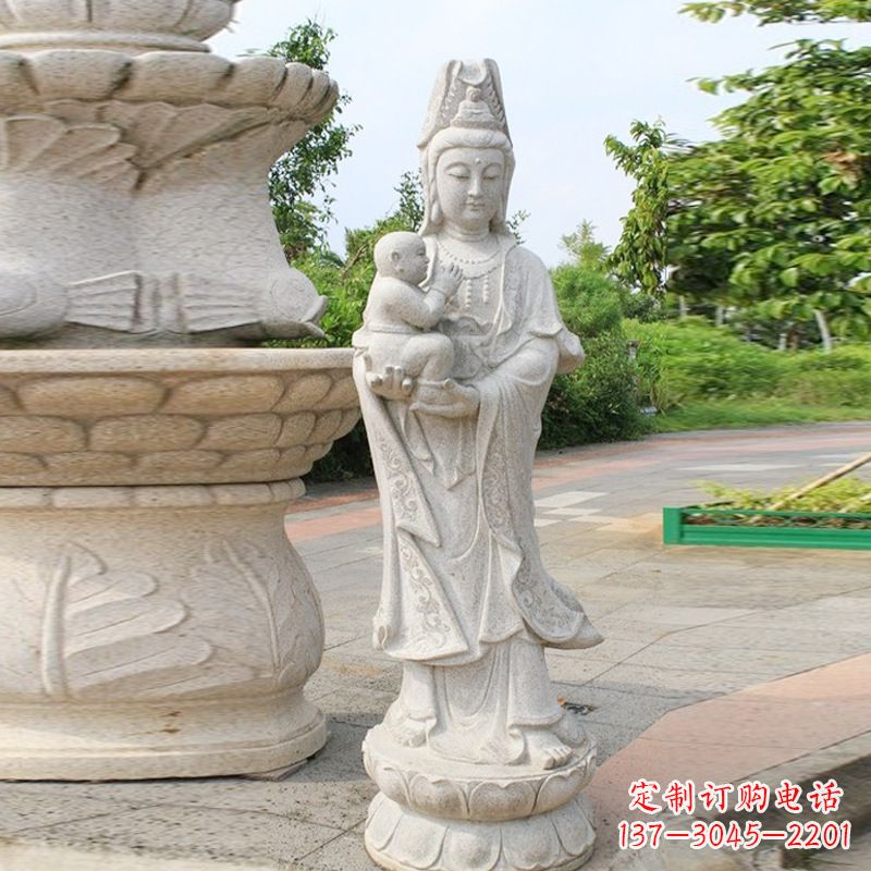 南阳送子观音汉白玉石雕