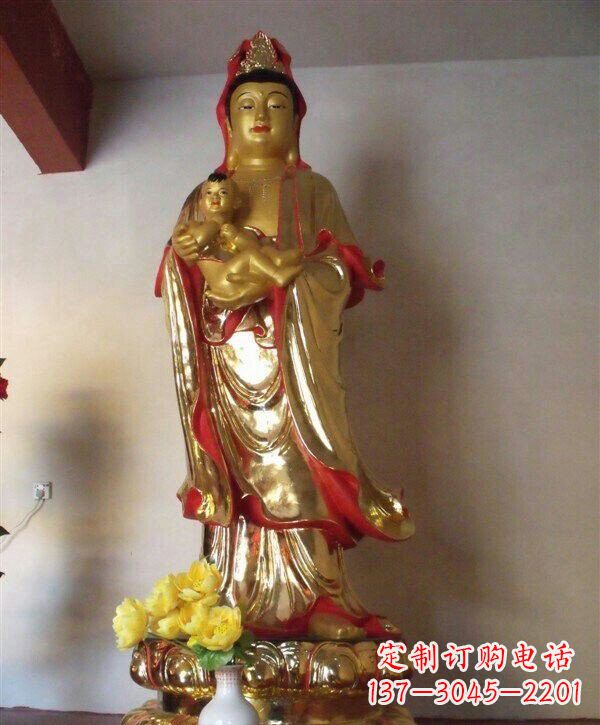 南阳送子观音铜雕 (2)
