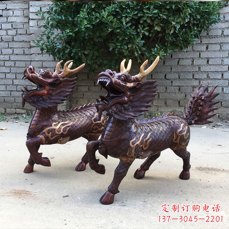 南阳送子麒麟铜雕塑