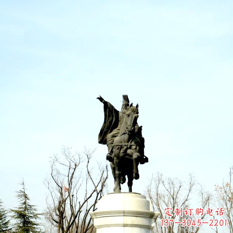 南阳隋文帝杨坚铜雕塑像
