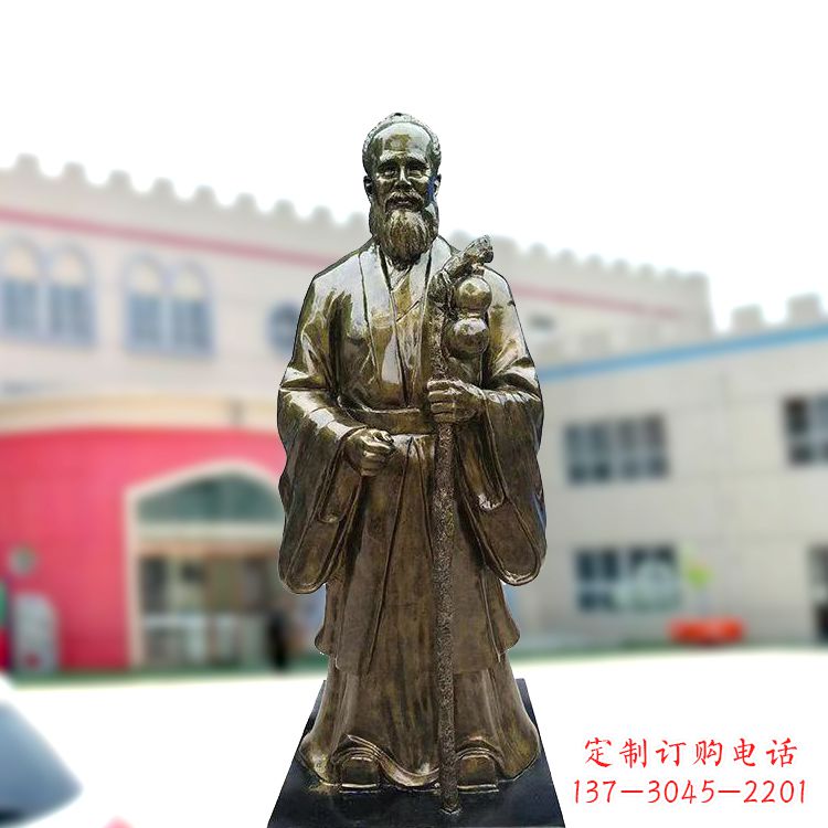 南阳孙思邈仿铜玻璃钢雕塑-医院著名医学人物雕像