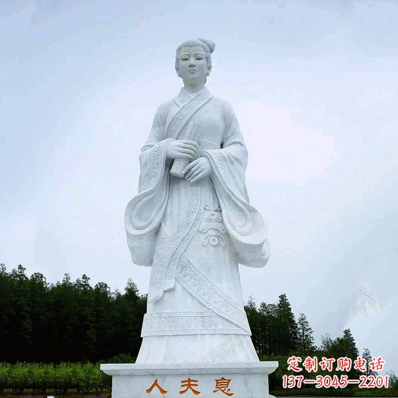 南阳桃花夫人息妫汉白玉雕塑-景区园林历史名人古代著名美女雕像