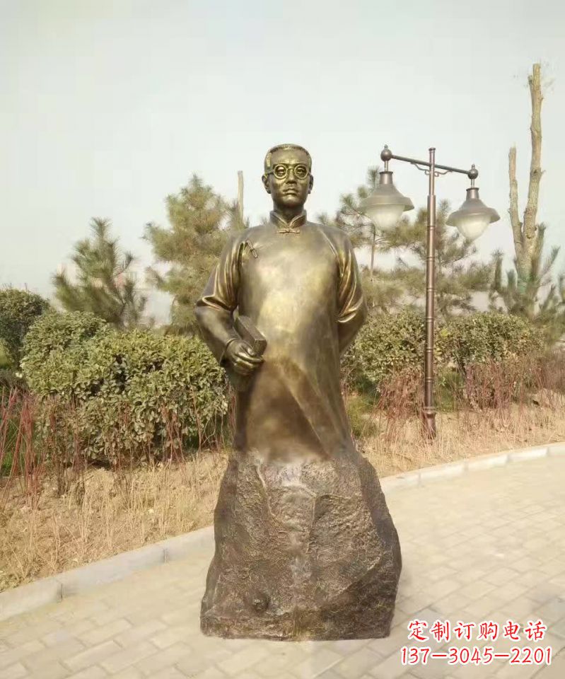 南阳陶行知人物铜雕1