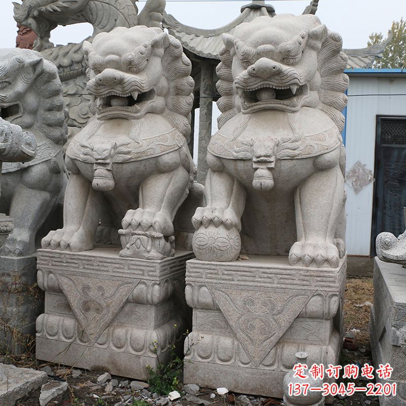 南阳天安门狮子石雕塑