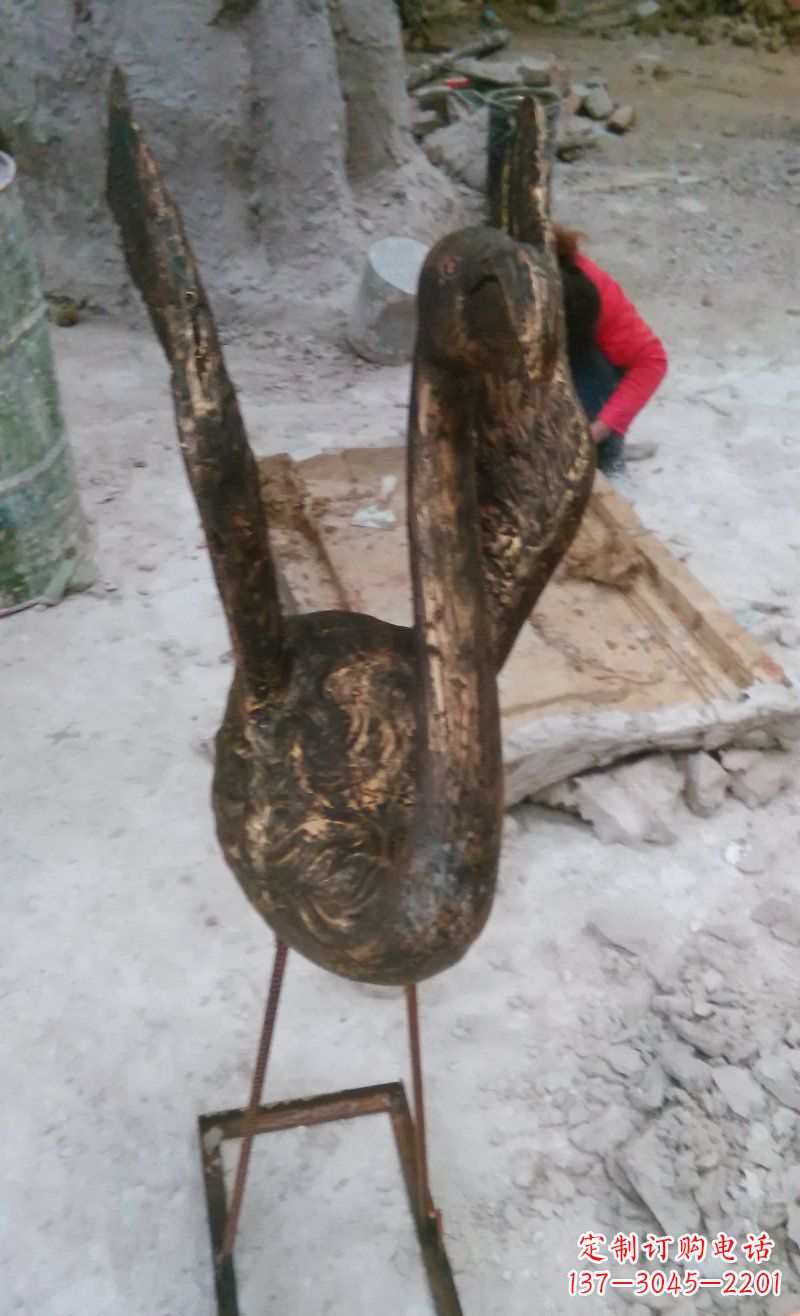 南阳天鹅动物铜雕 (2)