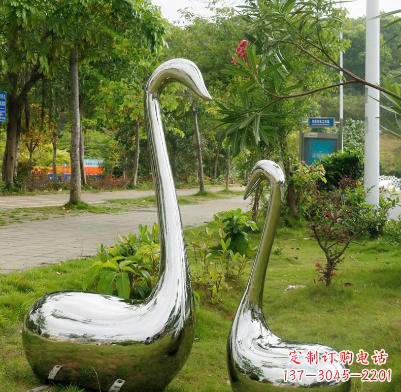 南阳天鹅抽象不锈钢雕塑