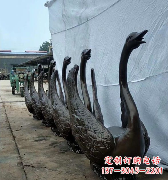 南阳天鹅喷泉铜雕,园林喷泉水景流水组件