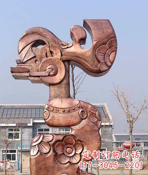 南阳铜雕抽象皮影戏人物