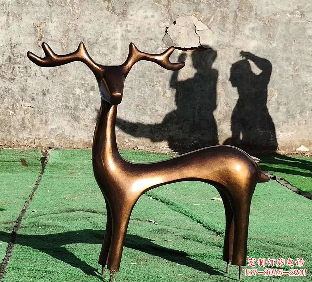 南阳铜雕抽象小鹿雕塑