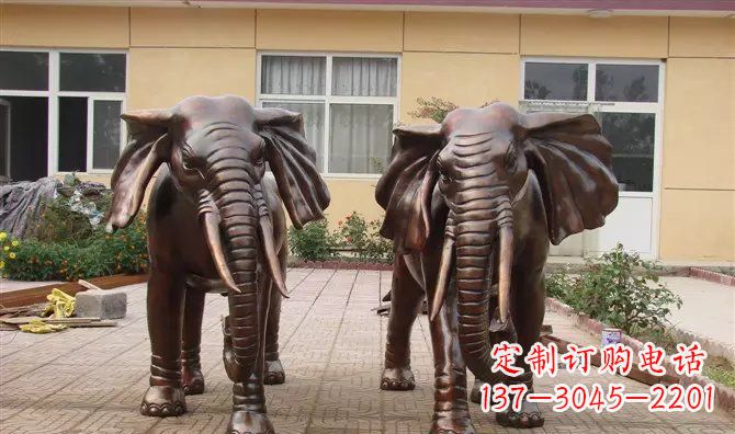 南阳铜雕大象公司门口动物雕塑