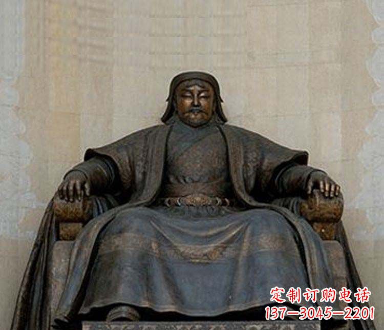 南阳铜雕大型成吉思汗雕塑