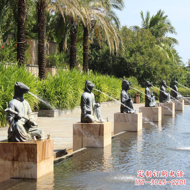 南阳铜雕动物喷泉景观雕塑