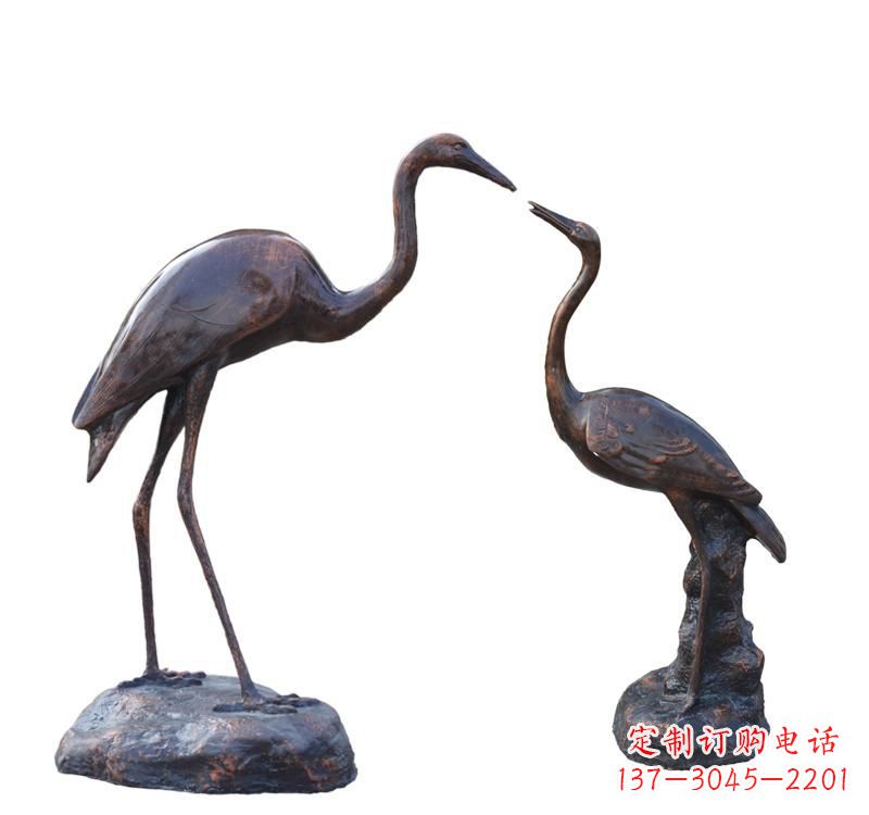 南阳铜雕动物仙鹤