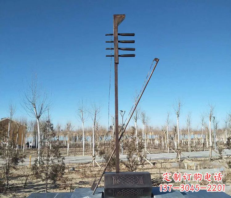 南阳铜雕二胡景观雕塑