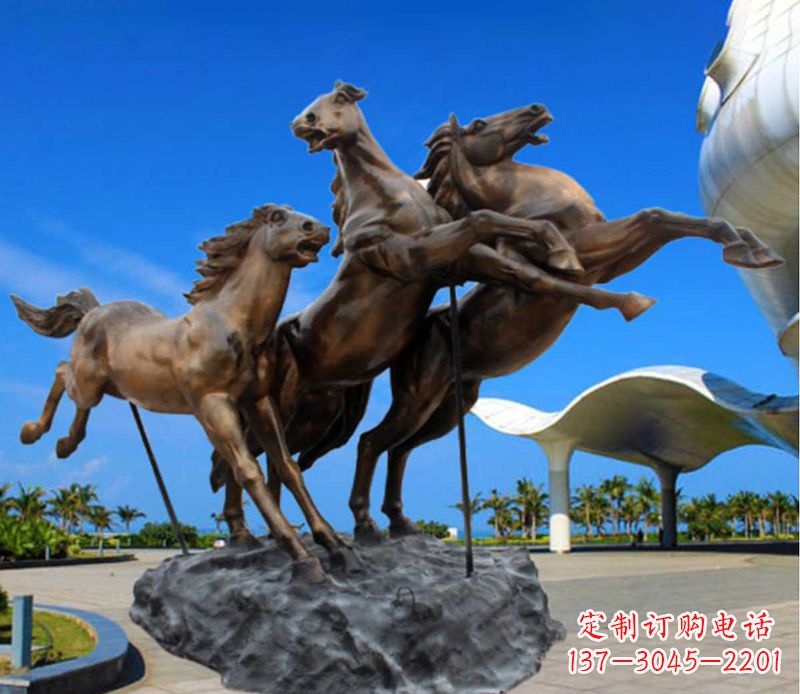 南阳铜雕飞马广场动物雕塑