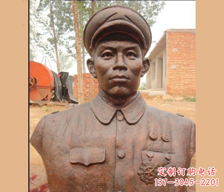 南阳铜雕广场军人胸像雕塑