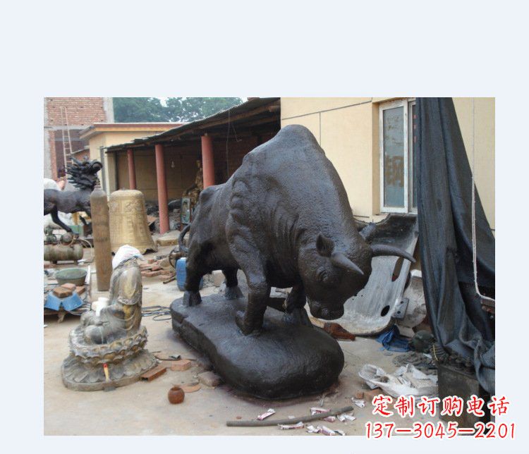 南阳铜雕广场水牛动物雕塑