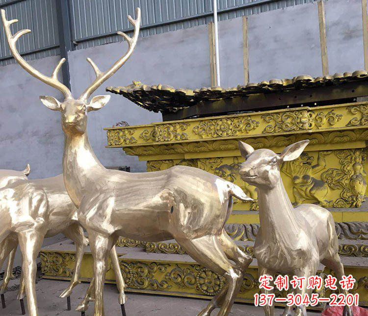 南阳铜雕户外动物小鹿雕塑