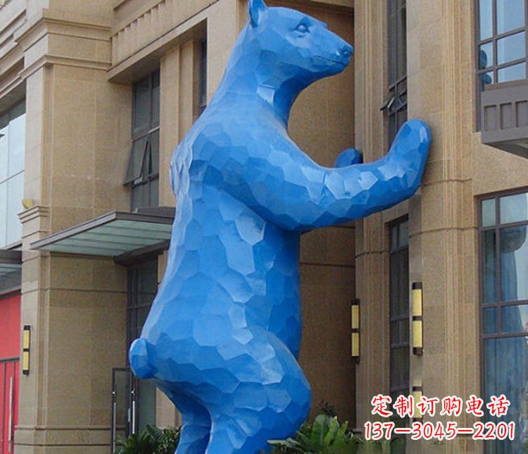 南阳铜雕几何狗熊雕塑