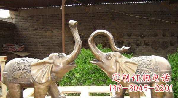 南阳铜雕吉祥小象公园动物雕塑