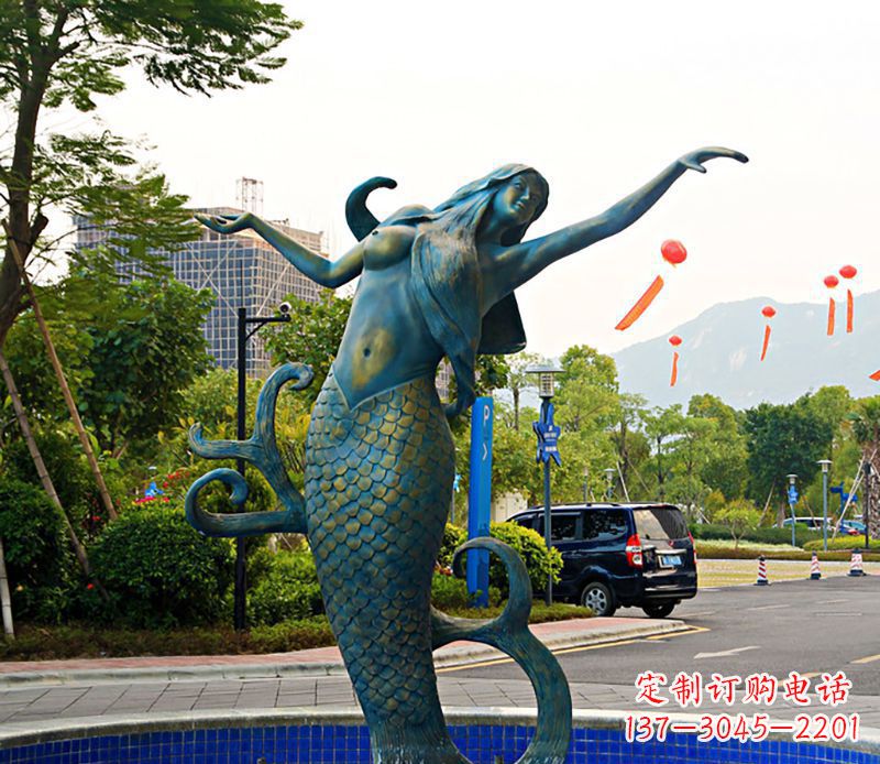南阳铜雕美人鱼