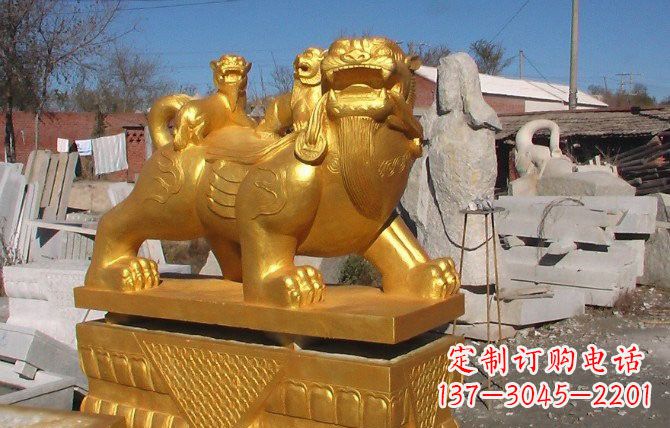南阳铜雕母子貔貅