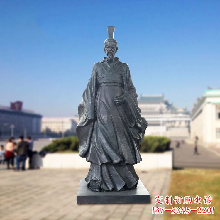 南阳铜雕屈原塑像