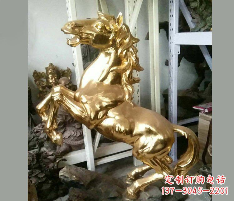 南阳铜雕商场招财动物马雕塑 (2)