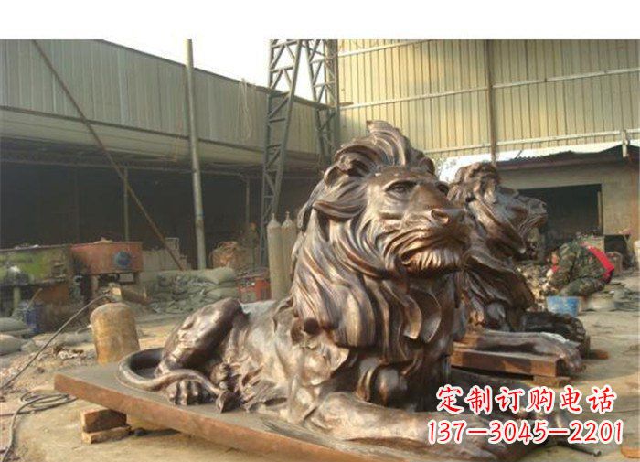 南阳铜雕狮子公司门口雕塑