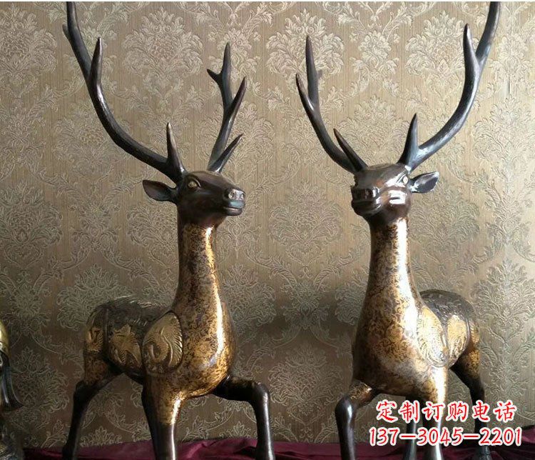 南阳铜雕室内装饰动物鹿雕塑