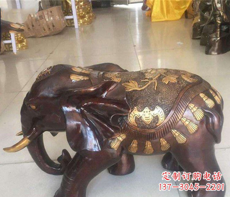 南阳铜雕室内装饰小象雕塑摆件