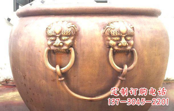 南阳铜雕水缸寺庙景观雕塑_1
