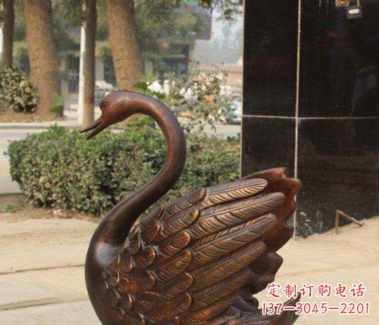 南阳铜雕水景天鹅动物雕塑