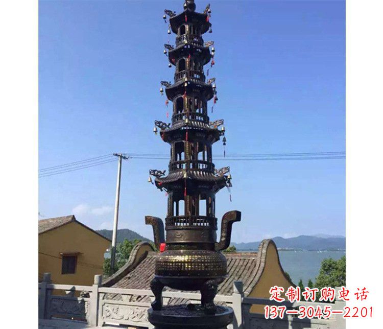 南阳铜雕寺庙大型多层香炉