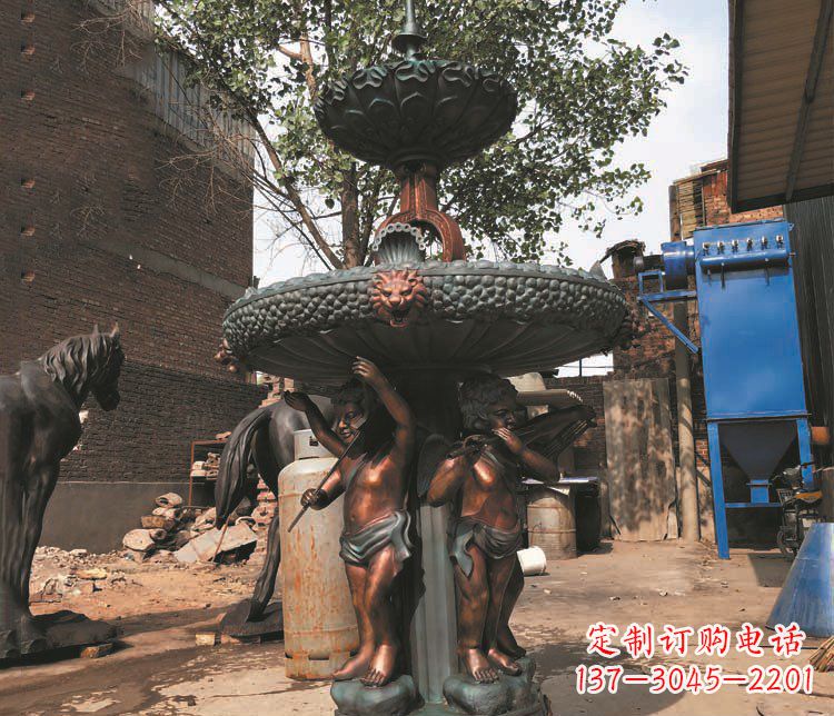 南阳铜雕西方人物喷泉景观雕塑
