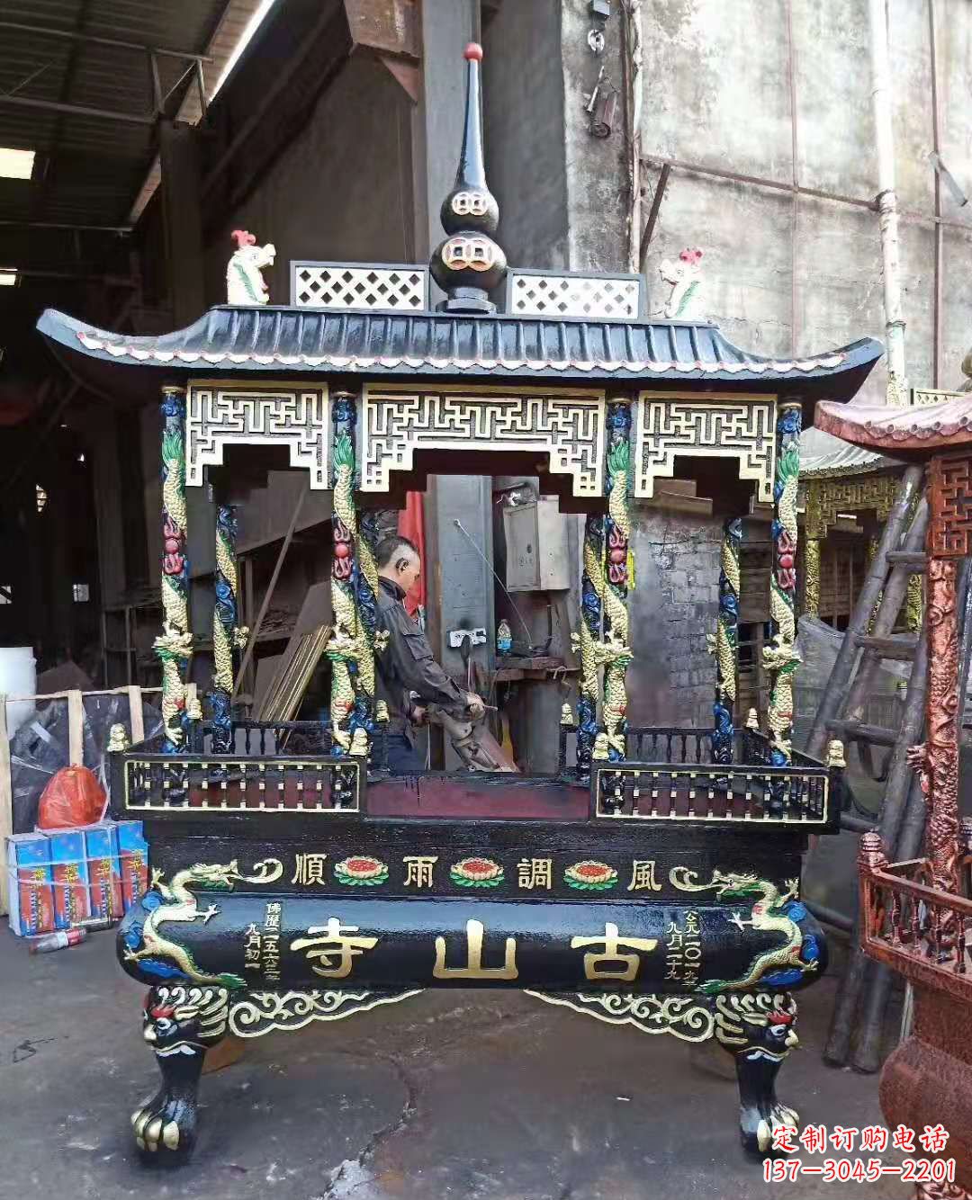 南阳铜雕香炉寺庙景观雕塑