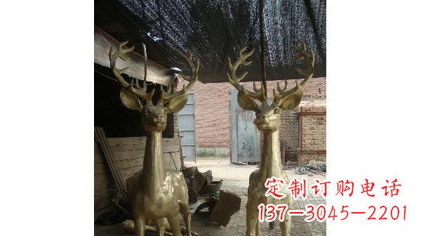 南阳铜雕小鹿公园动物雕塑 (2)